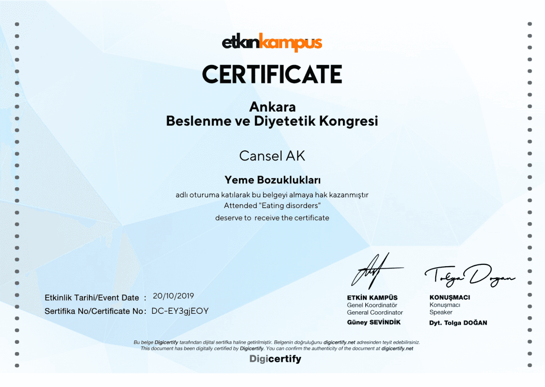 Diyetisyen K. — çalışma 6