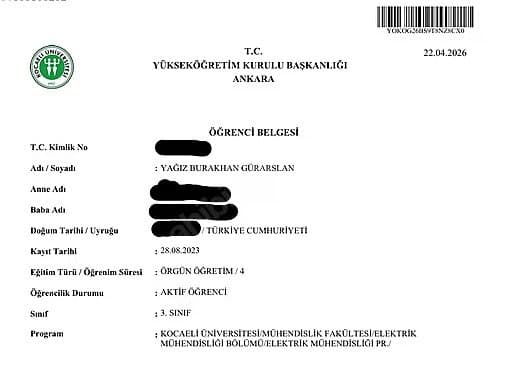 Yağız G. — çalışma 1