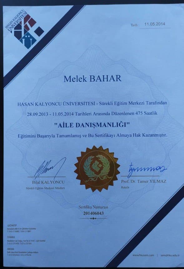 Melek B. — çalışma 2