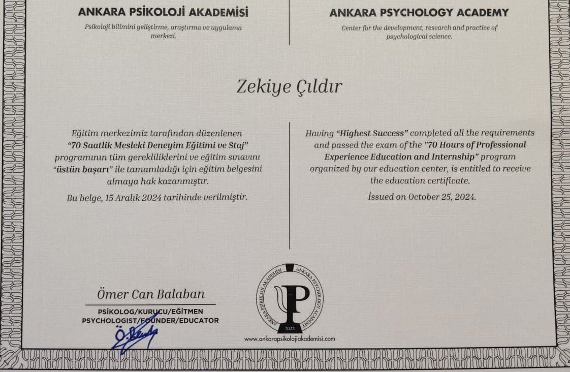 Zekiye Ç. — çalışma 2