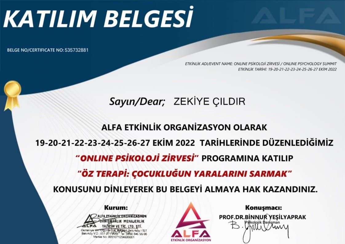 Zekiye Ç. — çalışma 8