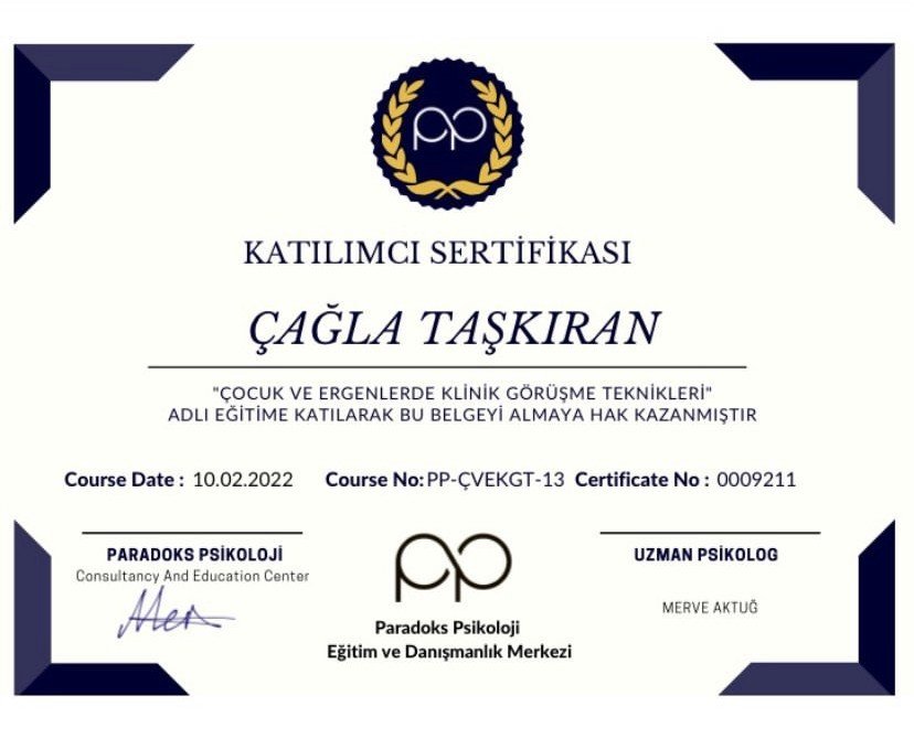 Klinik Psikolog Çağla Taşkıran