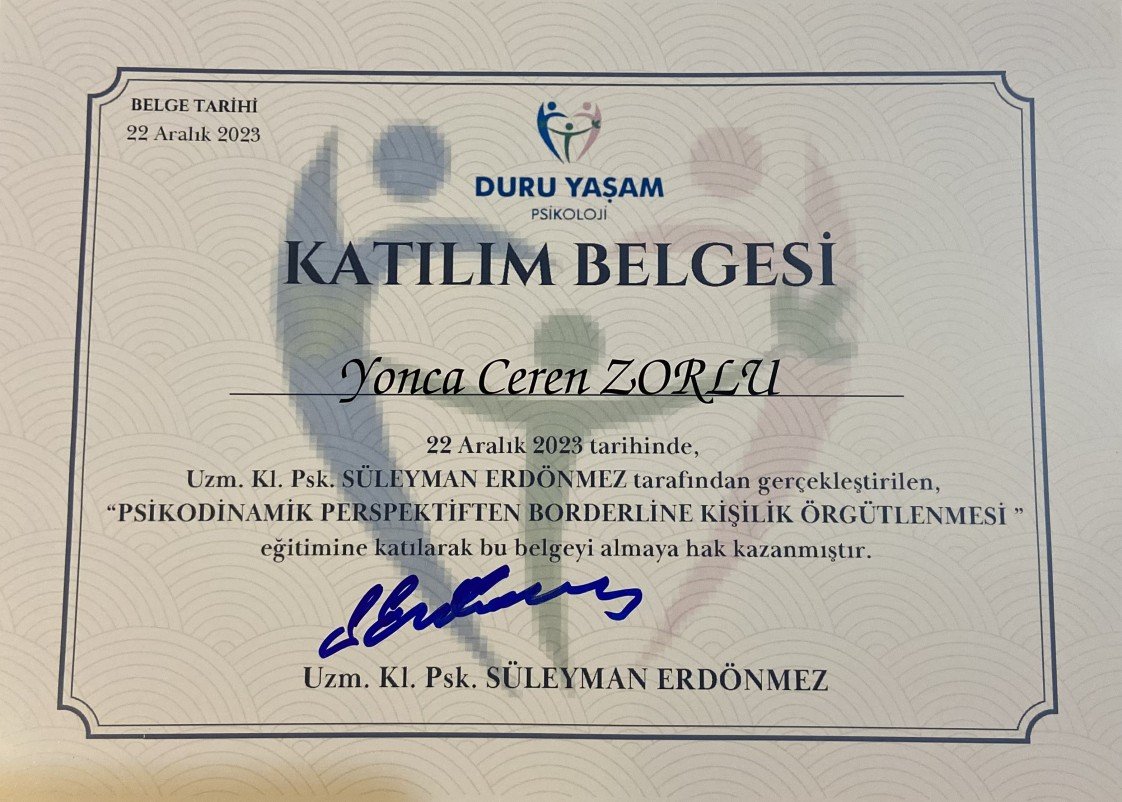 Klinik Psk. Yonca Ceren Zorlu
