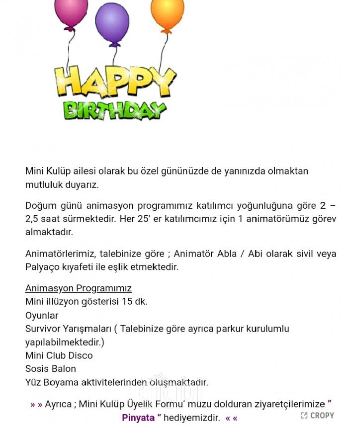 Mini Kulüp Animasyon & Organizasyon